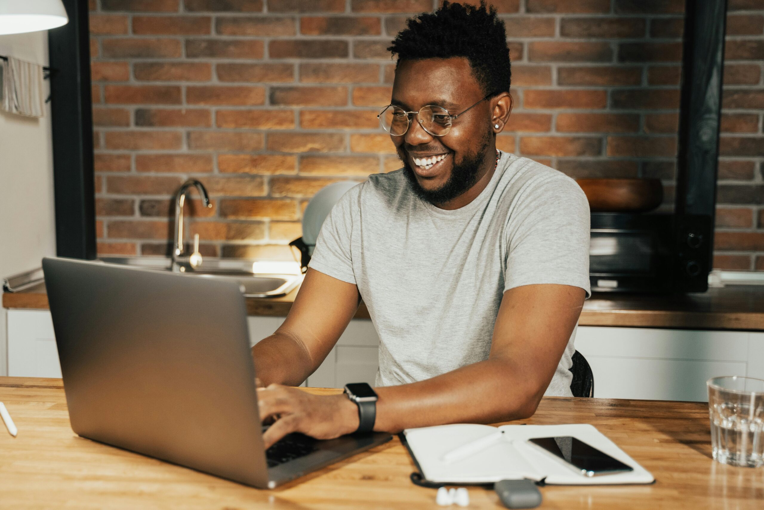 a man working on computer
