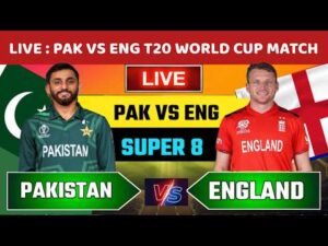 England vs Pakistan cricket match players in action during T20 international game